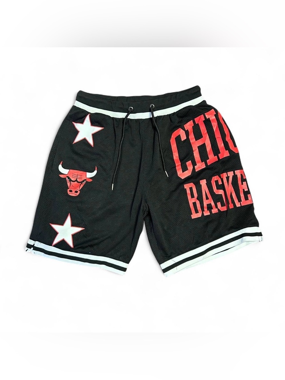 Chicago Bulls Basketball Black and Red Men’s Athletic Shorts